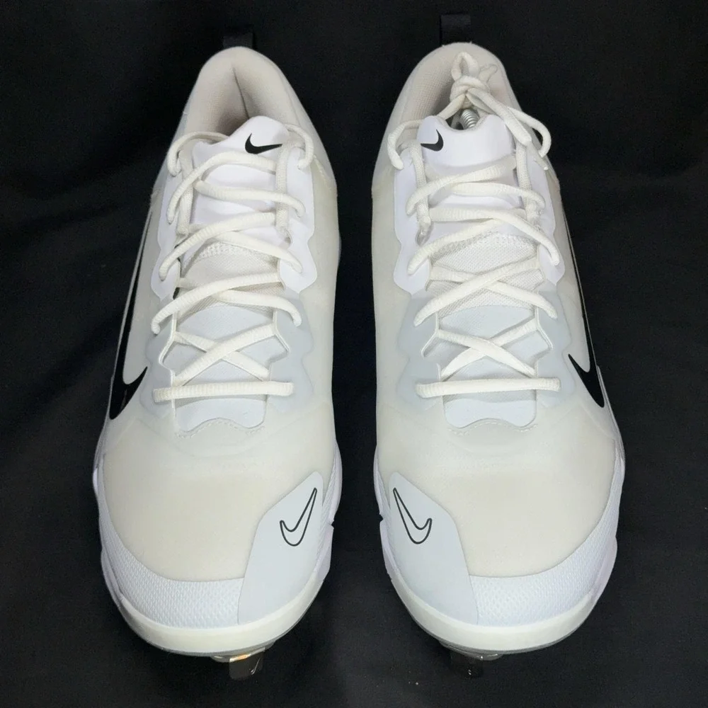 Nike Trout Low Baseball Cleats Shoes Mens 13 White Metal Spikes FB2907-100